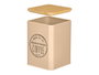 KINVARA Lot de 12 bocaux avec couvercle en bambu, Beige