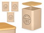 KINVARA Lot de 12 bocaux avec couvercle en bambu, Beige