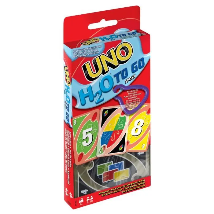 Mattel Uno Sport P1703 - Jeu de cartes étanche résistant avec mousqueton - UNO H2O TO GO - 7 ans et plus Mattel Uno Sport P1703 - Jeu de cartes étanche résistant avec mousqueton - UNO H2O TO GO - 7 ans et plus