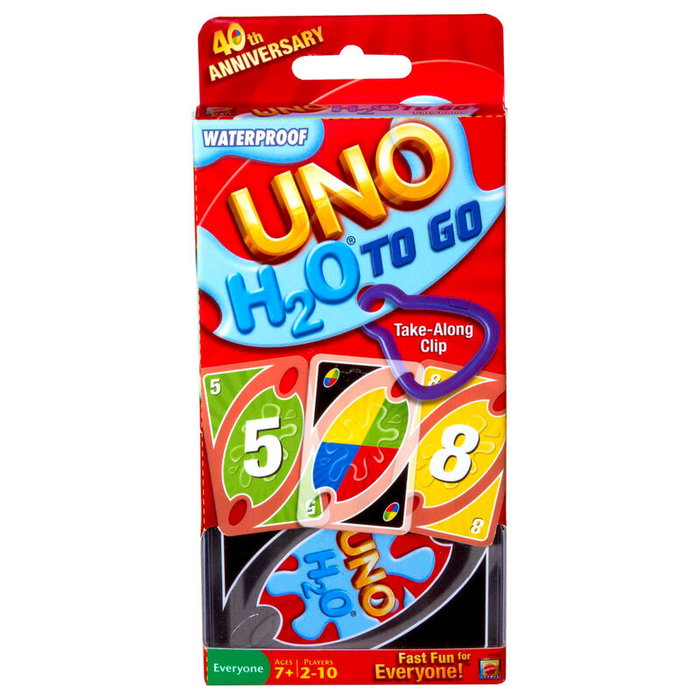 Mattel Uno H2O To Go - Jeu de cartes résistant à l'eau Mattel Uno H2O To Go - Jeu de cartes résistant à l'eau