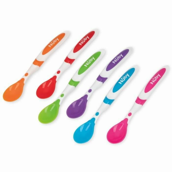 Nuby Lot de 6 cuillères de sevrage Multicolore