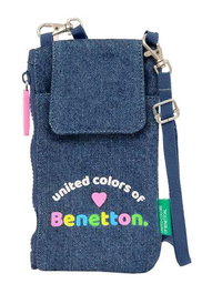Benetton Porte-monnaie porte-téléphone en jean "Denim" 10x19 cm - Idéal 3 ans