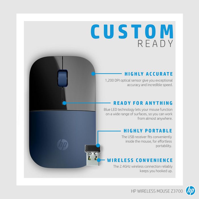 HP Z3700 Souris sans fil bleue