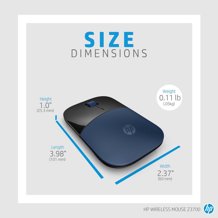 HP Z3700 Souris sans fil bleue