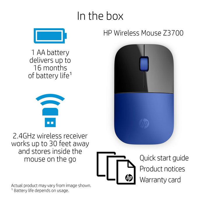 HP Z3700 Souris sans fil bleue
