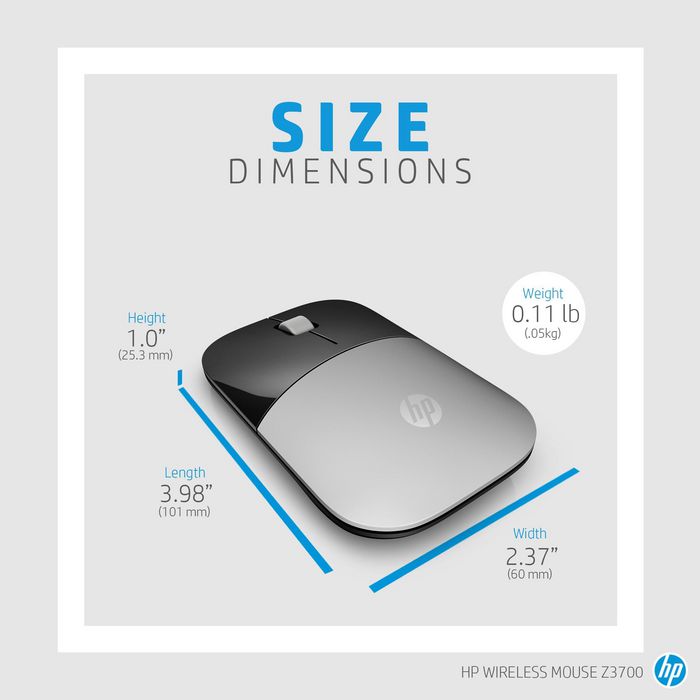 HP Z3700 Souris sans fil bleue