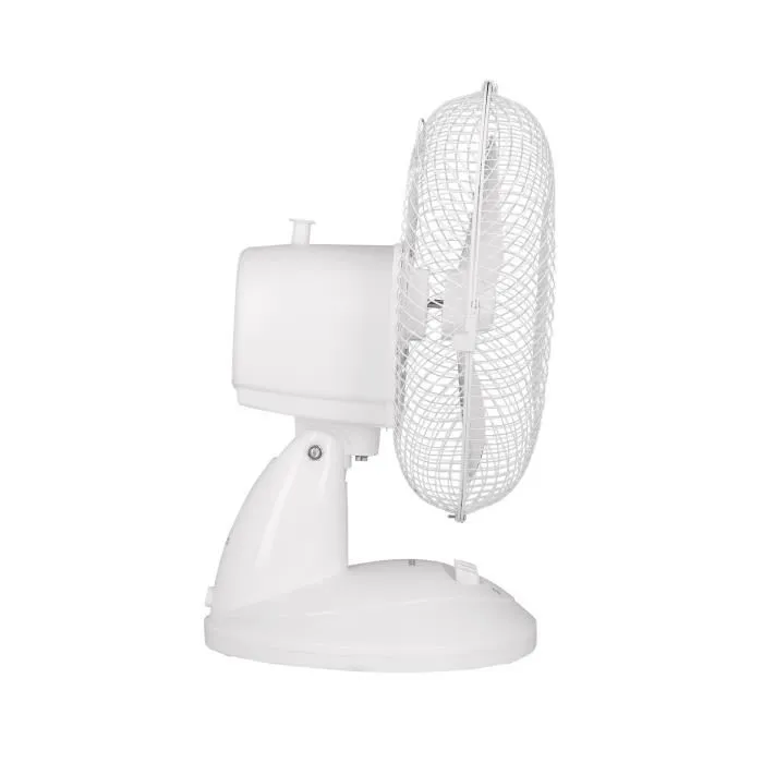 Oceanic - Ventilateur de table - 30W - Diamètre 23 cm - 2 vitesses - Fonction oscillation et inclinaison - Blanc