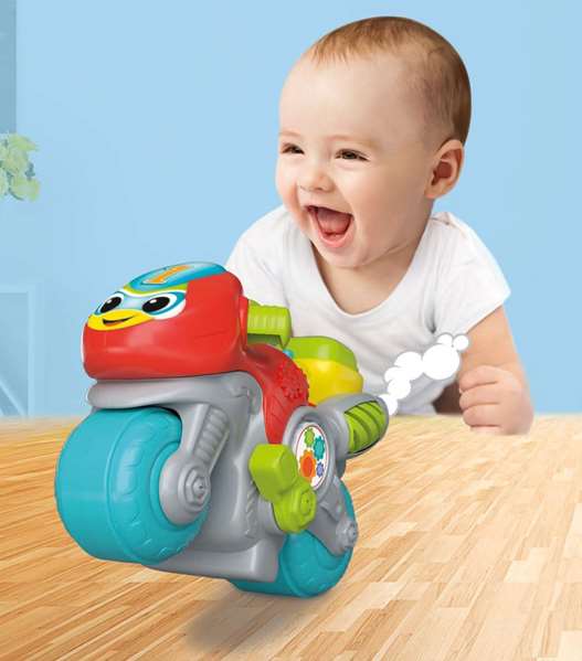 Clementoni Moto Mundial Marcial - Moto colorée et centre d'activités amusant avec sons - 30x21x13 cm - Pour enfants dès 10 mois
