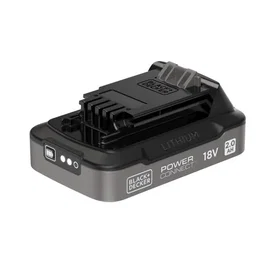 Black + Decker Batterie Lithium 18V 2Ah avec indicateur de charge - Noir