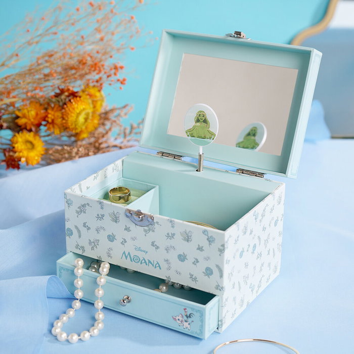 WIDDOP & CO Joyer Musical Vaiana Moana avec Motif Floral, Tiroir et Mélodie - Princeses Disney pour Bijoux et Souvenirs