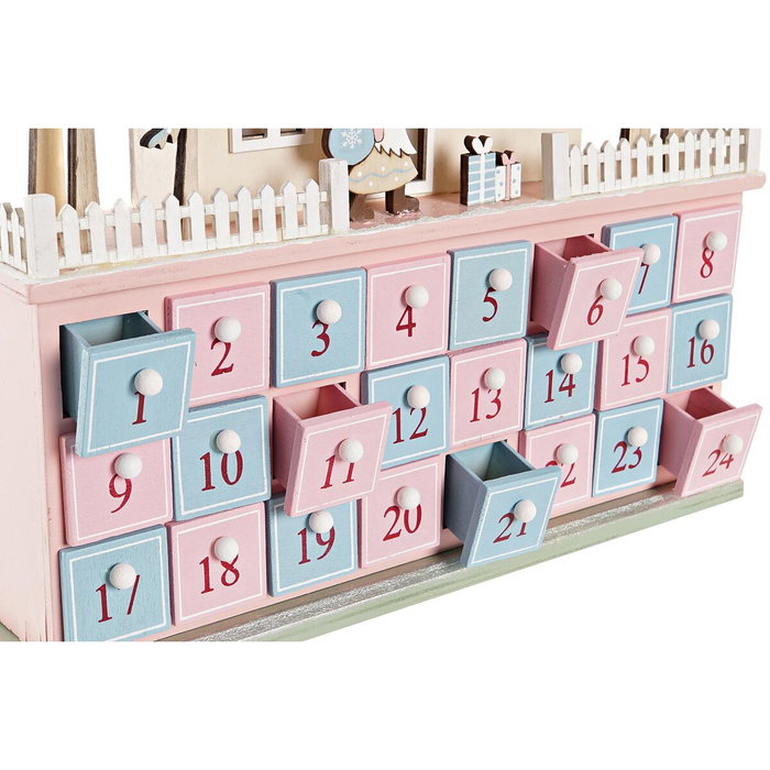 Calendrier de l’Avent DKD Home Decor Bois Maison (32 x 8 x 33 cm) (2 Unités)
