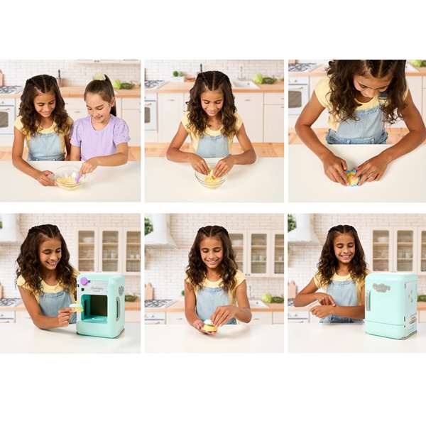 MOOSE Cookeez Makery - Frigo magique interactif à surprise avec peluche Freezy Cakez parfumée, jeu de pâtisserie pour enfants dès 5 ans