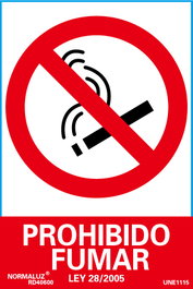 Signalisation luminescente PROHIBIDO FUMAR 21x30