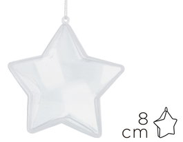 Innspiro Pack de 12 étoiles à 5 pointes en plastique transparent de 8 cm