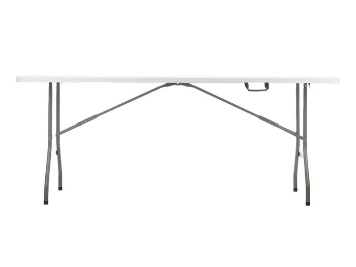 Ibergarden Table Pliable Résine 180 cm avec Structure Métal Blanc Gris