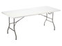 Ibergarden Table Pliable Résine 180 cm avec Structure Métal Blanc Gris