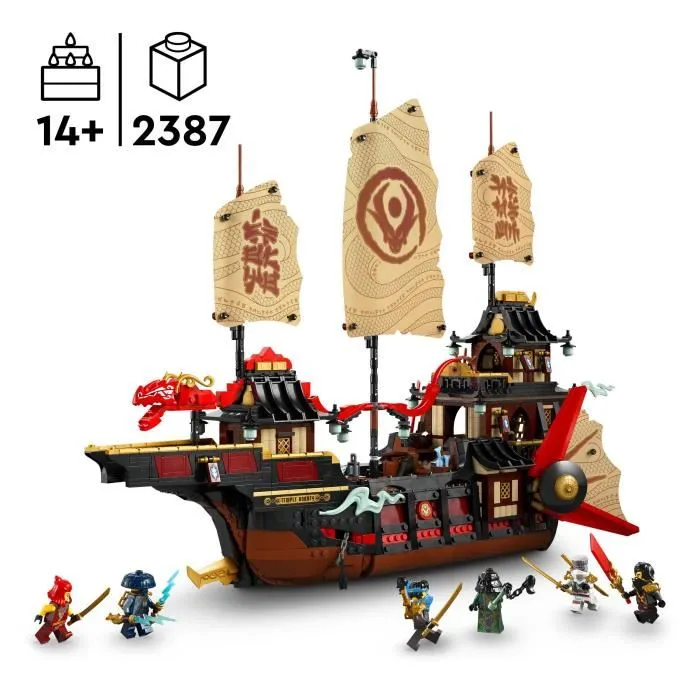 Lego NINJAGO 71848 Le Temple Bounty - Jeu de Construction avec Bateau, Figurines et Voiles Mobiles pour Enfants dès 14 Ans