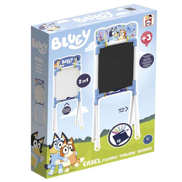 Chicos Pizarra Bluey 2 en 1 magnétique et à craies 37x32x98 cm inclut 12 accessoires