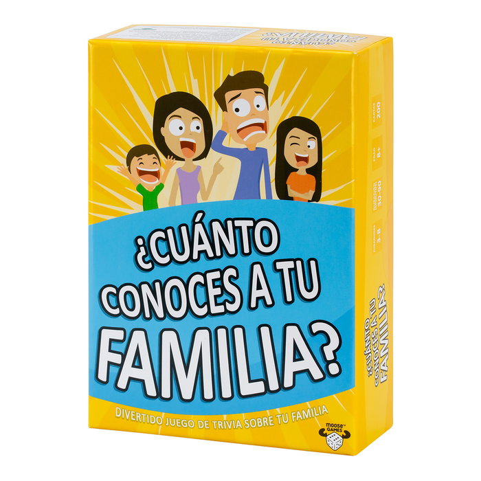 Moose Jeu de Cartes Familial ¿Cuánto Conoces a Tu Familia? 91060 - Test Connaissances, Défis, Conversations - Espagnol +8 Ans