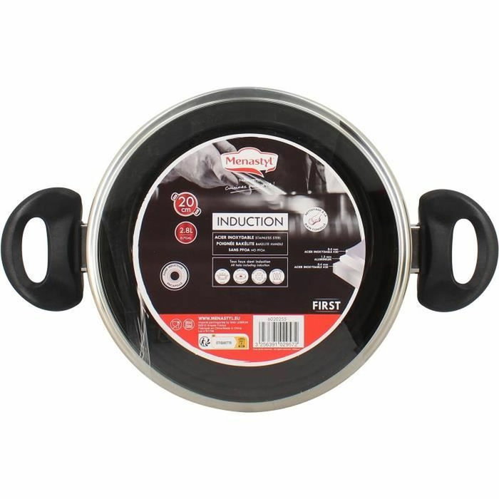 Menastyl Casserole en acier inoxydable Ø 20 cm Menastyl Casserole en acier inoxydable Ø 20 cm