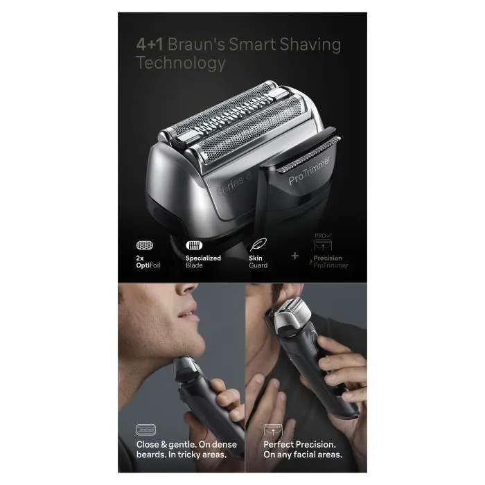 Braun SERIES 8 8513s Rasoir Électrique Wet&Dry 60 min Autonomie Noir 4 éléments de rasage Braun SERIES 8 8513s Rasoir Électrique Wet&Dry 60 min Autonomie Noir 4 éléments de rasage