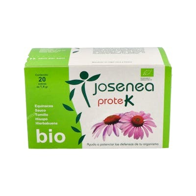 Josenea Protek Infusion Bio 20 Sachets - Equinacée, Hisope, Sureau, Thym, Verveine Josenea Protek Infusion Bio 20 Sachets - Equinacée, Hisope, Sureau, Thym, Verveine