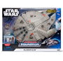 Jazwares Figurine Star Wars Faucon Millenium avec Han Solo, Leia, Chewbacca et Obi-Wan Kenobi, écrans LED et son