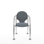 Silla Hellín tapizada con Tela color Gris. Brazos fijos