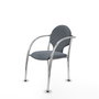 Silla Hellín tapizada con Tela color Gris. Brazos fijos