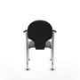 Silla Hellín tapizada con Tela color Gris. Brazos fijos