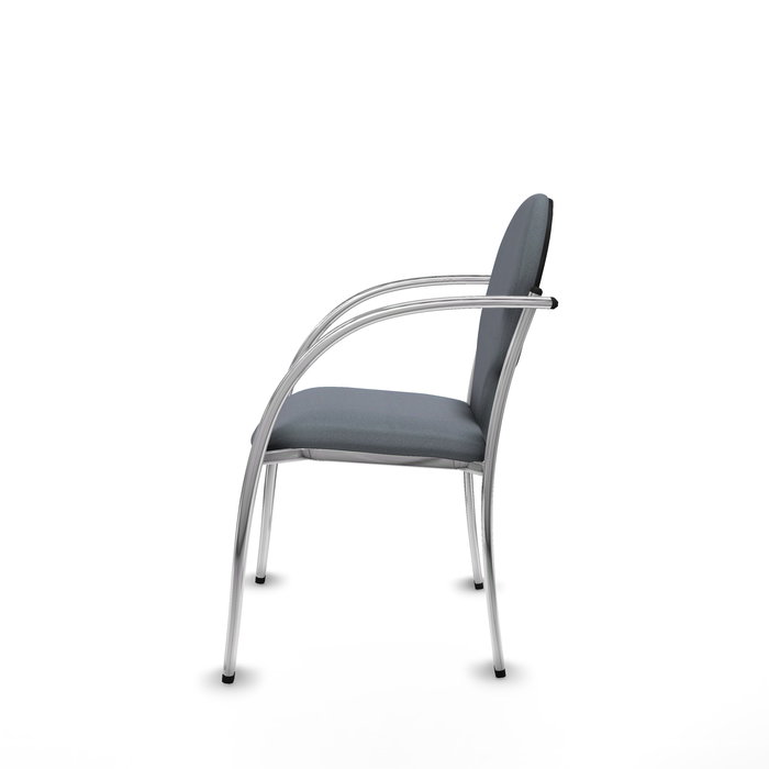 Silla Hellín tapizada con Tela color Gris. Brazos fijos Silla Hellín tapizada con Tela color Gris. Brazos fijos