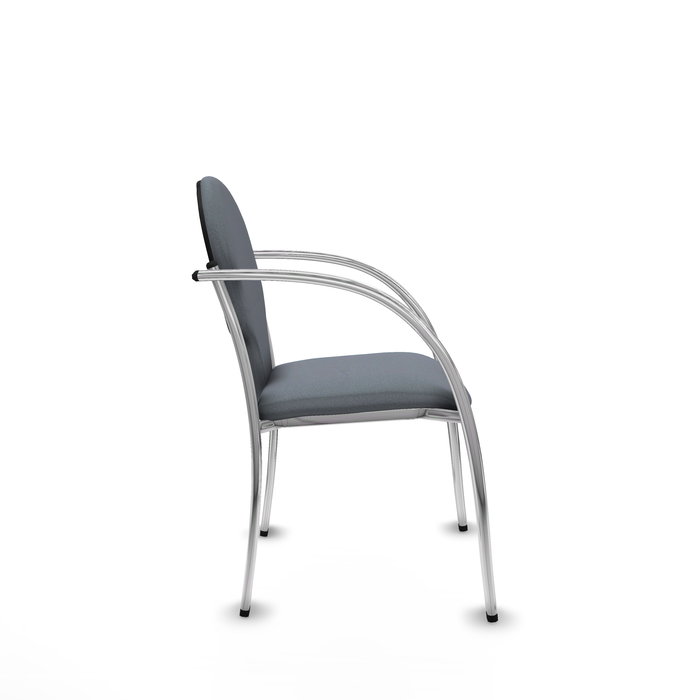 Silla Hellín tapizada con Tela color Gris. Brazos fijos Silla Hellín tapizada con Tela color Gris. Brazos fijos