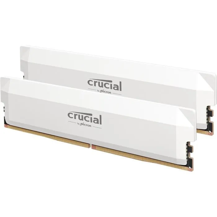Crucial Kit RAM DDR5 PRO Overclocking 64 Go (2x32 Go) 6400 MT/s CL40 UDIMM Blanco CRU0649528945778 Crucial Kit RAM DDR5 PRO Overclocking 64 Go (2x32 Go) 6400 MT/s CL40 UDIMM Blanco CRU0649528945778
