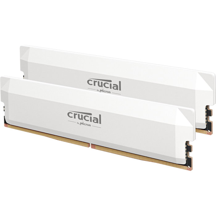 Crucial Kit RAM DDR5 PRO Overclocking 64 Go (2x32 Go) 6400 MT/s CL40 UDIMM Blanco