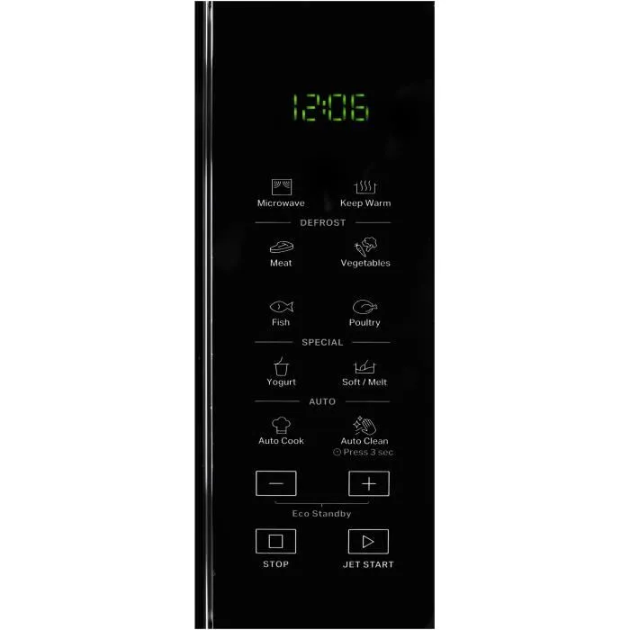 Whirlpool MWP251SB Micro-ondes 25 L, 900 W, Silver Black, Interface Électronique, Jet Start, Auto Cook, 48,3 x 41,4 x 28,1 cm