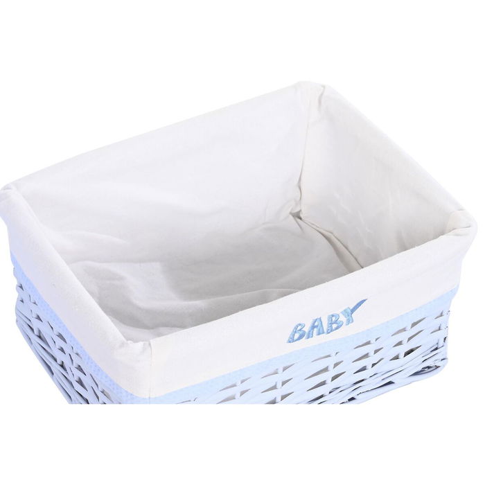 Lot de paniers DKD Home Decor Bleu Celeste osier Enfant 44 x 34 x 56 cm 5 Pièces