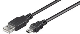 MicroConnect Câble USB 2.0 Mini-USB B, 1,8 m, Noir