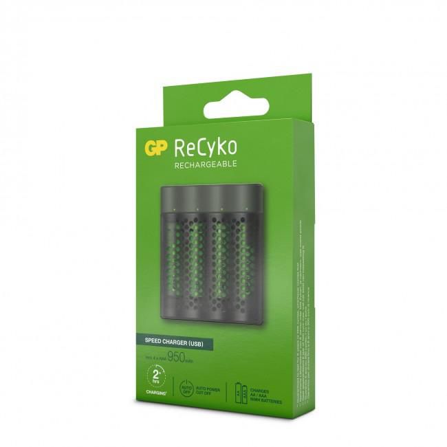GP ReCyko Speed Charger M451 avec 4 piles AAA 950mAh incluses GP ReCyko Speed Charger M451 avec 4 piles AAA 950mAh incluses