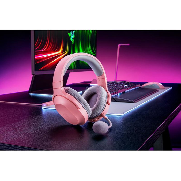 Razer Barracuda X Quartz Casque Gaming sans Fil 2.4GHz Bluetooth 40mm Drivers Micro Détachable (RZ04-04430300-R3M1)
