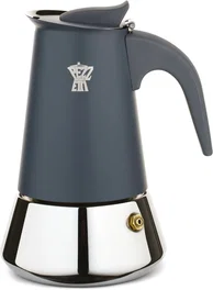 Pezzetti Steelexpress Cafetière Italienne en Acier Inoxydable, 6 tasses, Gris