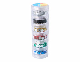 Innspiro Set de gemmes décoratives acryliques circulaires 6mm couleurs basiques, environ 600 unités