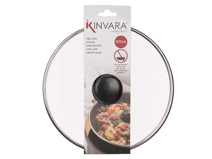 KINVARA Couvercle de poêle en acier avec grille 21cm
