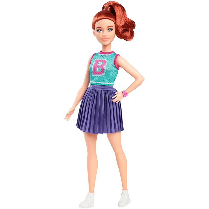 Barbie Fashionista - Look Animadora avec cheveux rouges et tenue sportive - Poupée Hyt90 Barbie Fashionista - Look Animadora avec cheveux rouges et tenue sportive - Poupée Hyt90