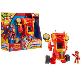 Hasbro Marvel - Iron Man - Véhicule et Armadura 2 en 1 - Figurine Transformable - Pour Enfants 3 ans et plus - Réf. G1474