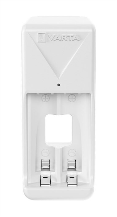 Varta 57656101451 Chargeur de piles avec 2 piles AA/AAA + 2x Accu Power AA 2100 mAh, charge lente, sécurité complète, LED, 100-240V