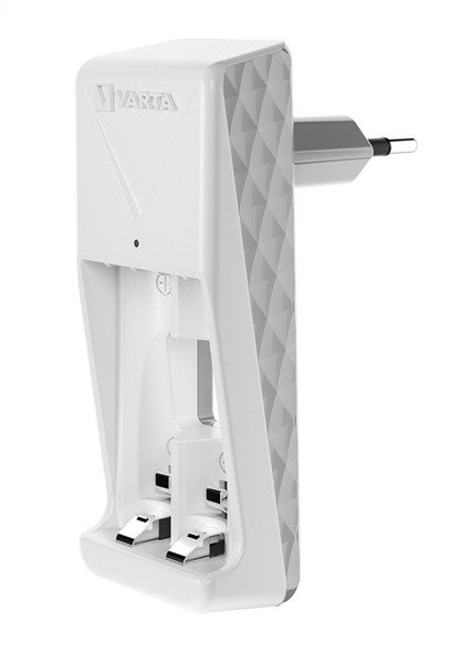 Varta 57656101451 Chargeur de piles avec 2 piles AA/AAA + 2x Accu Power AA 2100 mAh, charge lente, sécurité complète, LED, 100-240V