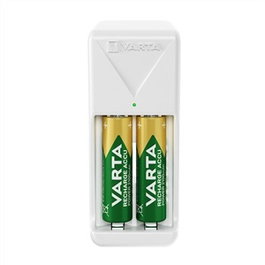 Varta 57656101451 Chargeur de piles avec 2 piles AA/AAA + 2x Accu Power AA 2100 mAh, charge lente, sécurité complète, LED, 100-240V