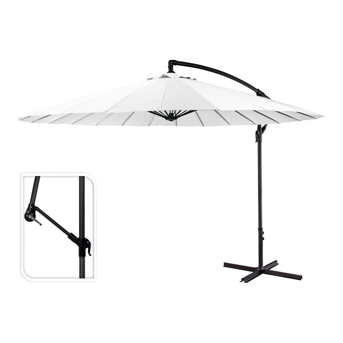 Ambiance Parasol excentrique blanc Ø 300 cm, hauteur 3 m Ambiance Parasol excentrique blanc Ø 300 cm, hauteur 3 m