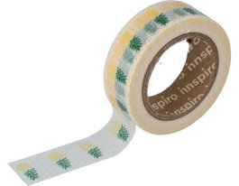 Innspiro Cinta masking tape Washi Tutti Frutti motif ananas 15mm x 10m