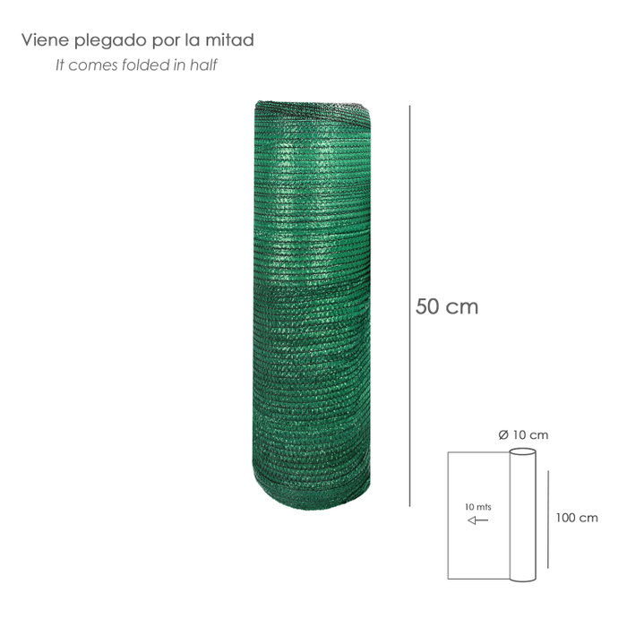 SATURNIA Malla Sombreo Verde Claro 1,0 m x 10 m